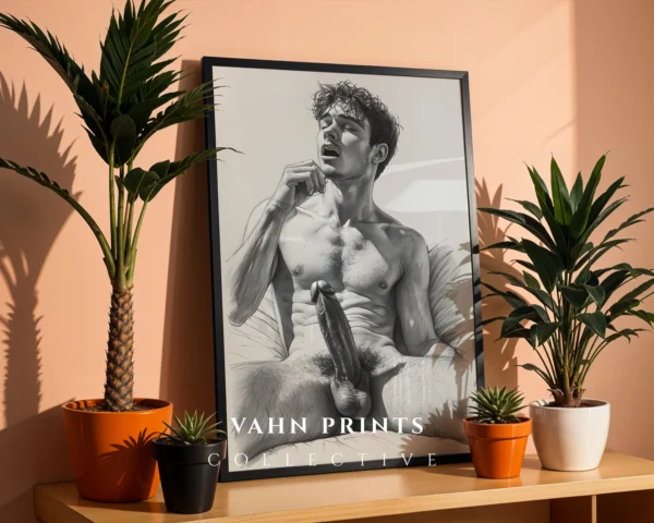 Stylish Man Drawing Art Print Digital Decor