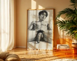 Modern Man Portrait Sketch Digital Wall Art