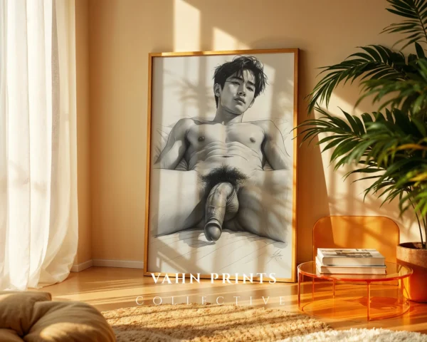 Modern Man Portrait Sketch Digital Wall Art