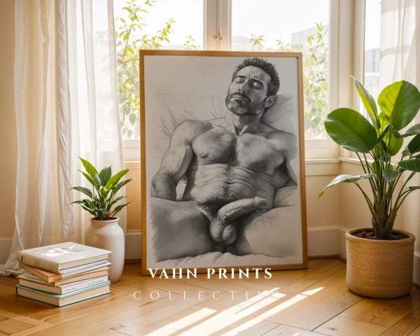 Minimal Face Man Art Print Digital Download