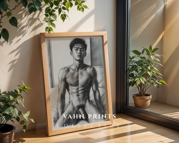 Modern Black Ink Man Portrait Printable