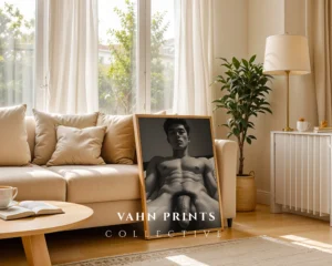 Stylish Man Portrait Sketch Digital Wall Art