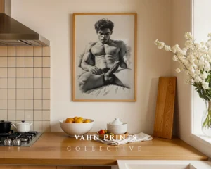 Modern Male Face Line Art Printable