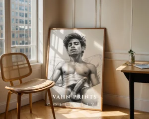 Abstract Male Portrait Modern Digital Print