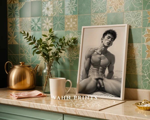 Abstract Male Face Illustration Art Print Download