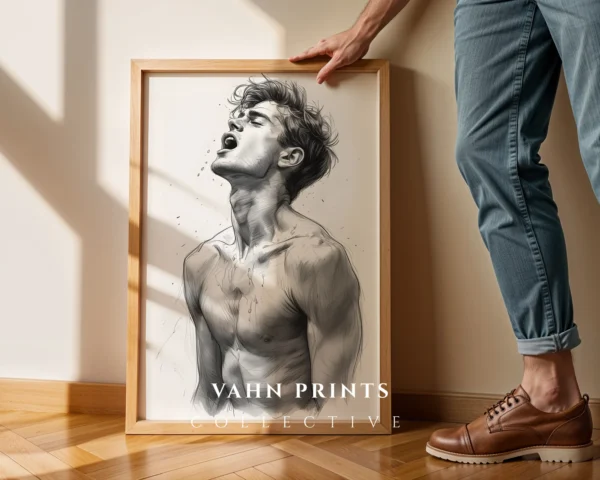 Contemporary Man Figure Art Print Modern Decor