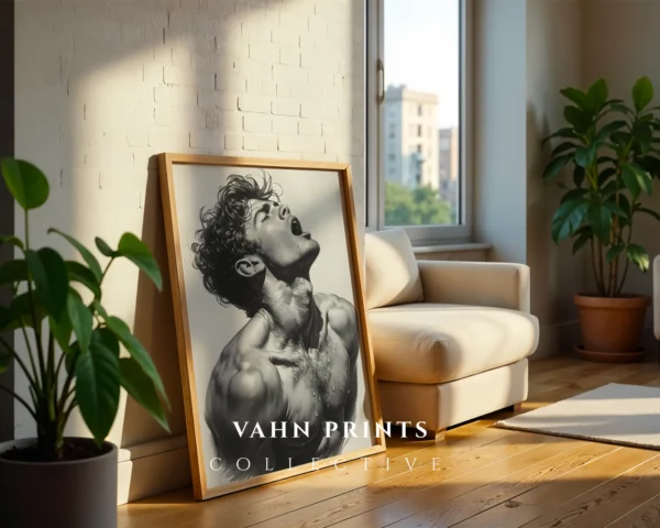 V391c_m1 Classic Gentleman Face Art Print Modern Wall Art