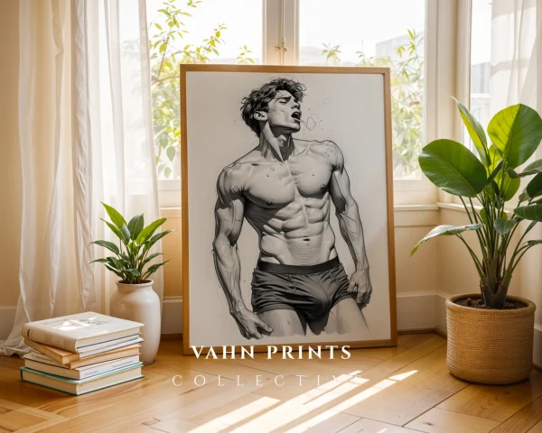 V400c_m1 Modern Line Art Male Portrait Digital