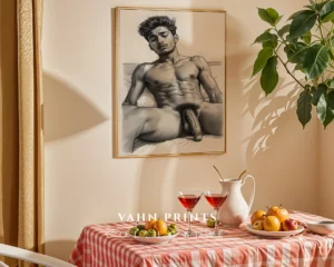 Minimalist Man Face Line Art Printable