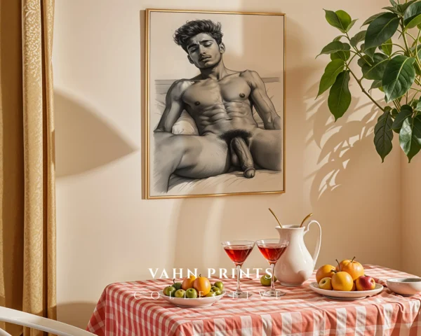 Minimalist Man Face Line Art Printable