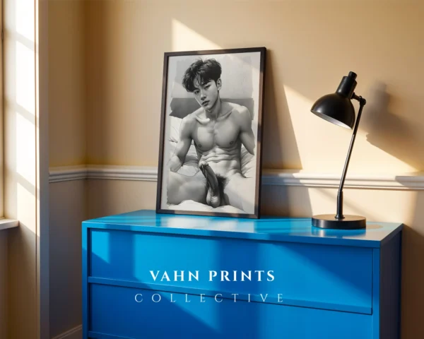 Black Ink Man Portrait Wall Art Download