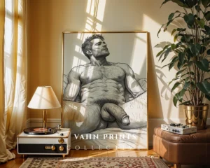 Modern Masculine Face Art Print Wall Art