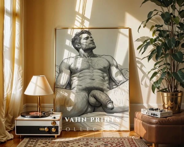 Modern Masculine Face Art Print Wall Art