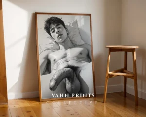 Modern Man Figure Sketch Printable Decor