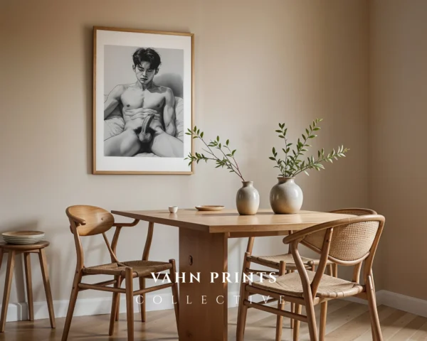 Fine Line Man Illustration Contemporary Art