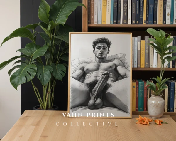 Classic Male Portrait Line Art Digital