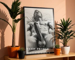 Modern Masculine Drawing Wall Art Print