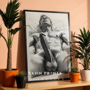 Modern Masculine Drawing Wall Art Print