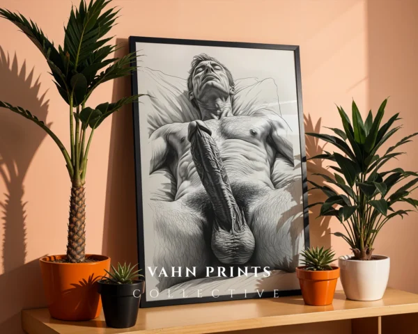 Modern Masculine Drawing Wall Art Print