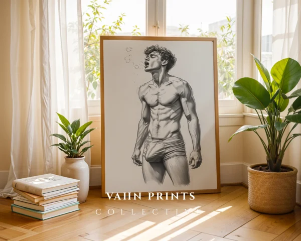 Abstract Man Head Line Art Printable