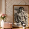 Stylish Man Line Drawing Digital Decor