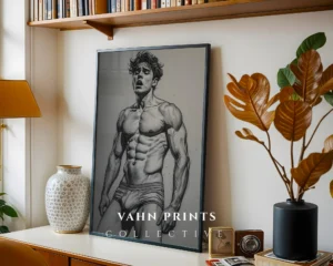 Minimalist Male Headshot Digital Wall Art