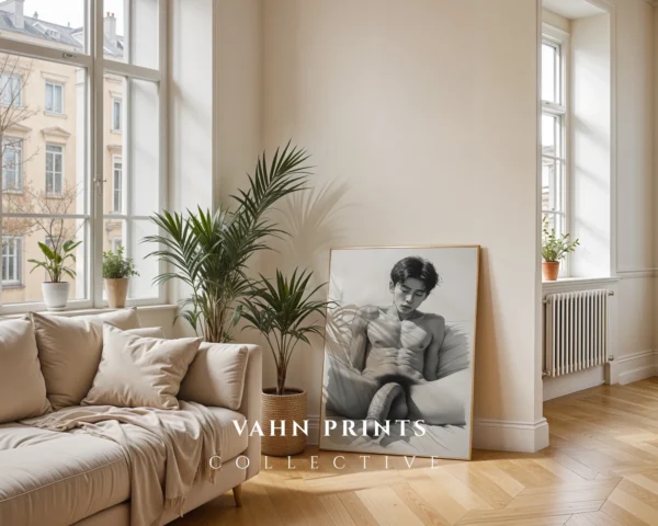 Abstract Male Figure Line Art Wall Decor