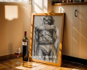 Modern Masculine Profile Art Print Digital