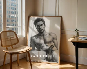 Abstract Gentleman Drawing Modern Wall Art