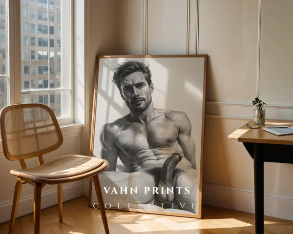 Abstract Gentleman Drawing Modern Wall Art