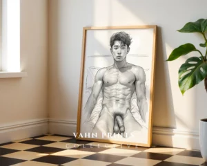 Minimalist Man Figure Line Art Decor