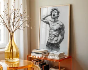 Classic Male Face Sketch Digital Wall Art