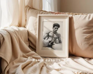 Stylish Gentleman Portrait Line Art