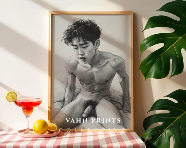 Black Ink Man Illustration Contemporary Art