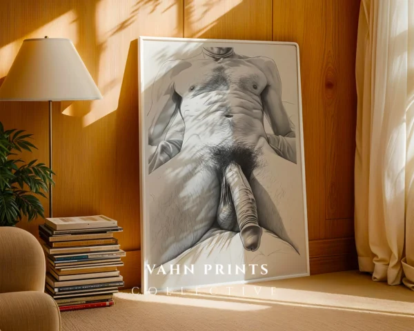 Abstract Male Expression Line Art Decor