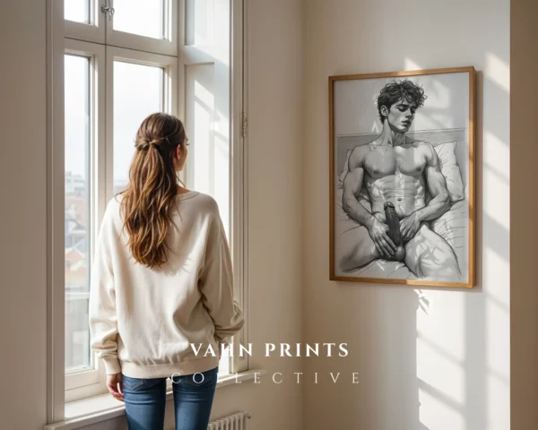 Abstract Modern Male Illustration Art Print