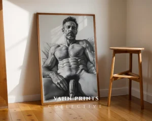 Abstract Male Anatomy Art Print Digital Download