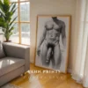 Classic Male Body Illustration Contemporary Wall Decor