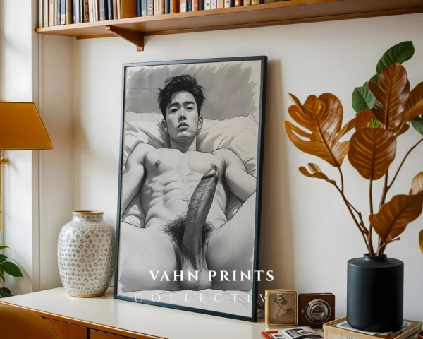 V483c_m1 Contemporary Male Body Drawing Wall Art