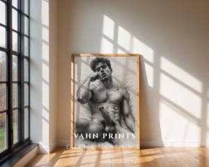 V486c_m1 Fine Line Male Body Art Print Printable