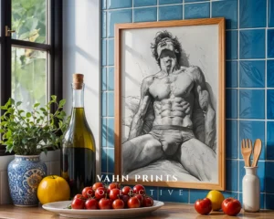 Minimal Male Figure Pose Digital Wall Art