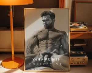 Stylized Male Anatomy Illustration Digital Print