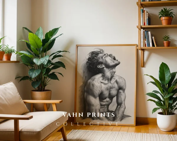 Classic Male Body Drawing Digital Wall Decor