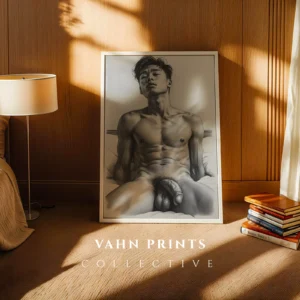 Modern Male Body Line Drawing Digital Print