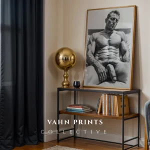 Minimal Clean Male Figure Art Print Digital