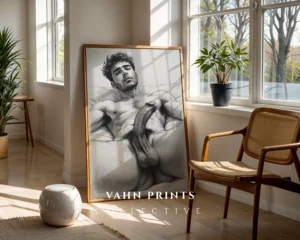 Abstract Male Torso Study Contemporary Wall Art