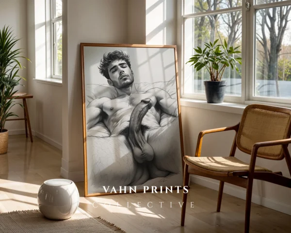 Abstract Male Torso Study Contemporary Wall Art