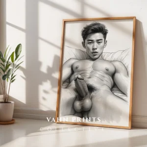 Minimal Male Body Contour Art Print Download