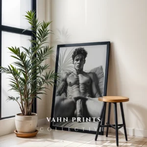 Fine Line Man Body Illustration Digital Print