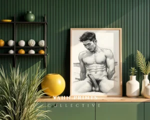 Stylish Man Figure Body Art Print Printable